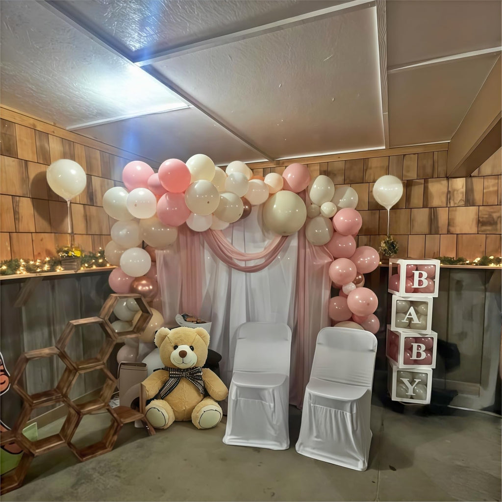 HILAVO Dusty Pink Balloons 60-Piece Set - Pastel Neutral Latex Balloons for Boho Birthday Wedding Baby Shower