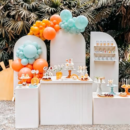 HILAVO Orange and Blue Balloon Arch Kit - 92 Latex Balloons for Party Decorations