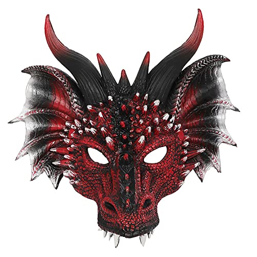 Himine Dragon's Head Cosplay Mask – Lightweight Foam Mask for Halloween and Parties