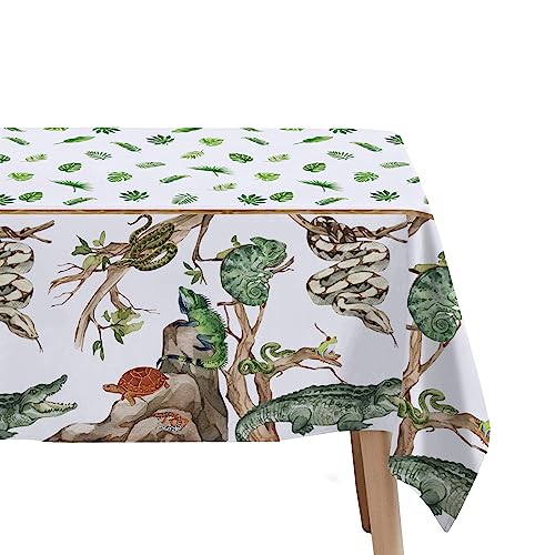 HIPVVILD Reptile Birthday Tablecloths - 4 Pack Disposable 54x108in Jungle Animal Party Cover