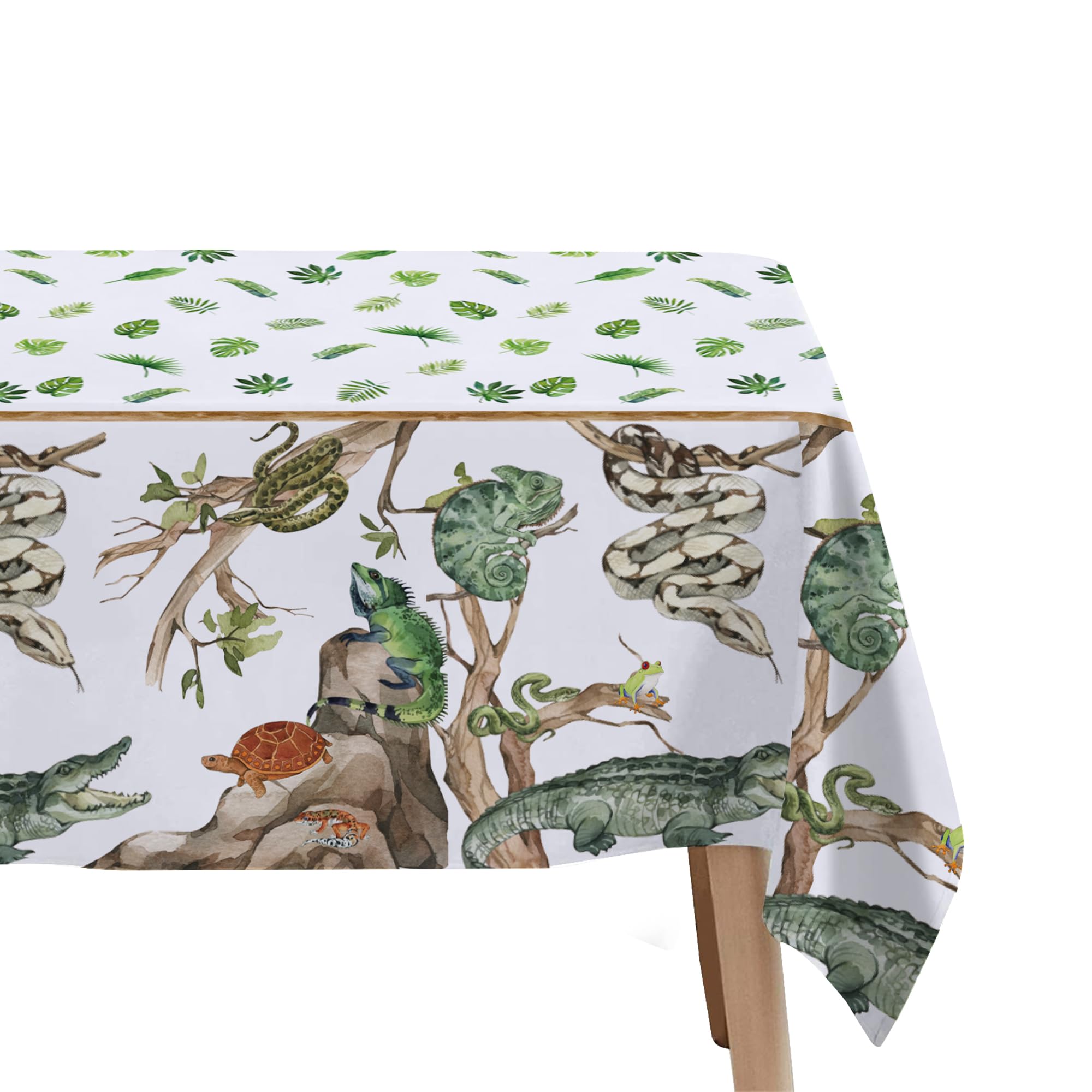 HIPVVILD Reptile Birthday Tablecloths - 4 Pack Disposable 54x108in Jungle Animal Party Cover
