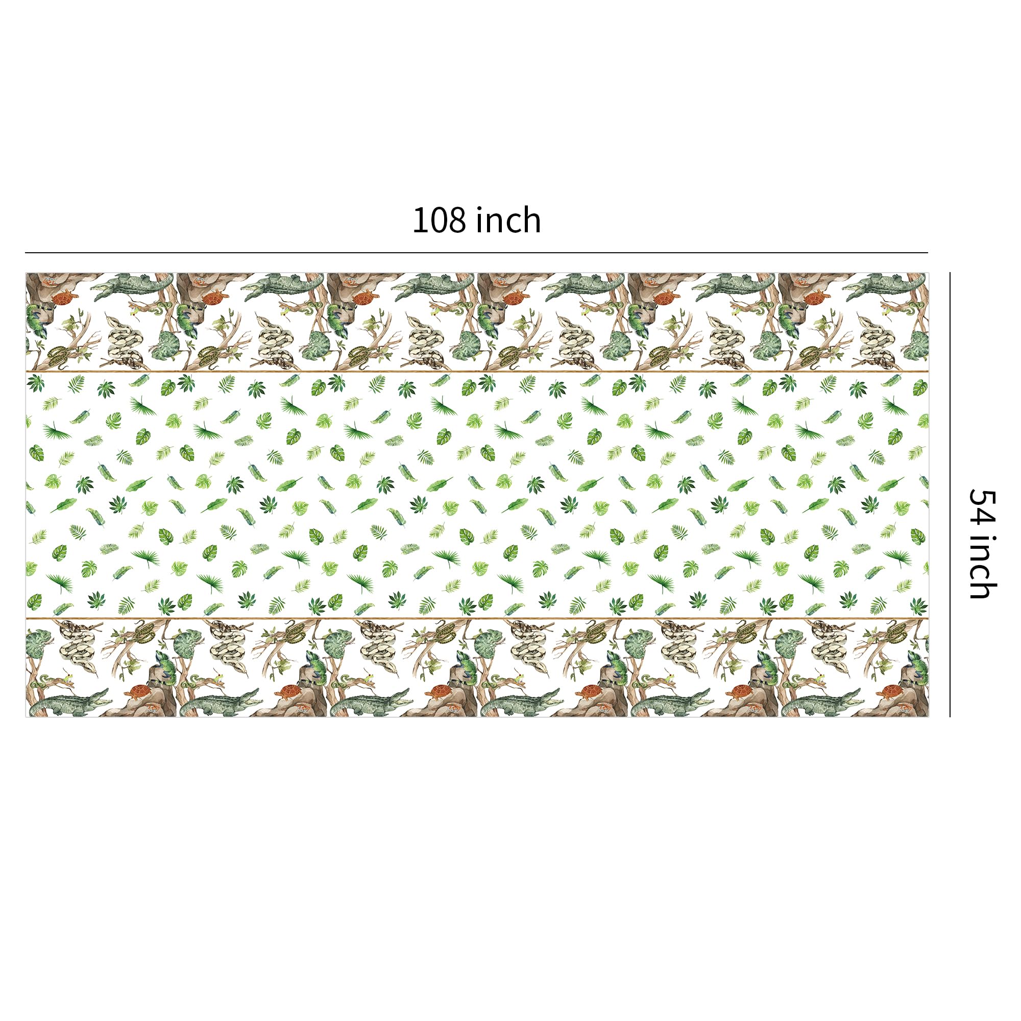 HIPVVILD Reptile Birthday Tablecloths - 4 Pack Disposable 54x108in Jungle Animal Party Cover