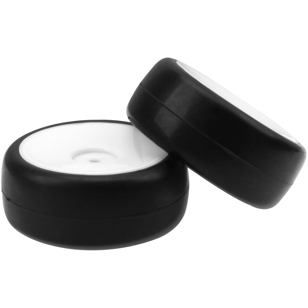 HIRCQOO 12mm Hex Hub Plastic Wheel Rims & Rubber Tires with Foam for 1/10 On-Road RC Cars (White)
