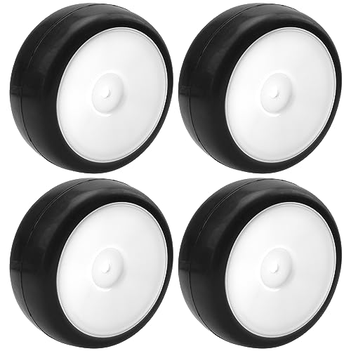 HIRCQOO 12mm Hex Hub Plastic Wheel Rims & Rubber Tires with Foam for 1/10 On-Road RC Cars (White)