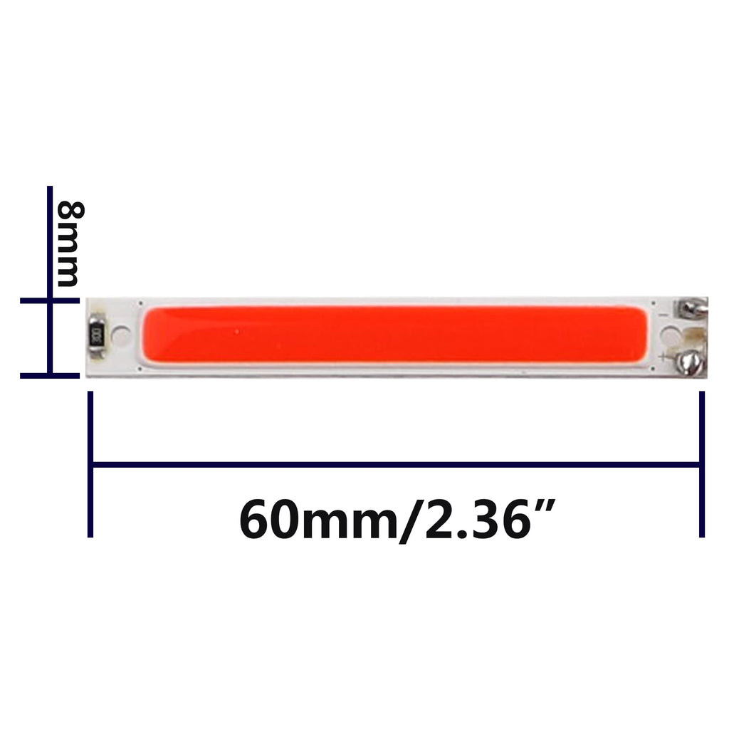 HIRCQOO 2-Pack Red LED Chassis Lights for 1/10 RC Crawlers (60x8mm) - Compatible with Traxxas TRX-4, Axial SCX10 II, RC4WD D90