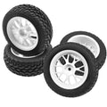 HIRCQOO 75mm RC Tires & Wheels 12mm Hex – 4 Pack, Foam Inserts – for 1/10 On-Road Touring Cars & 1/14 Buggy