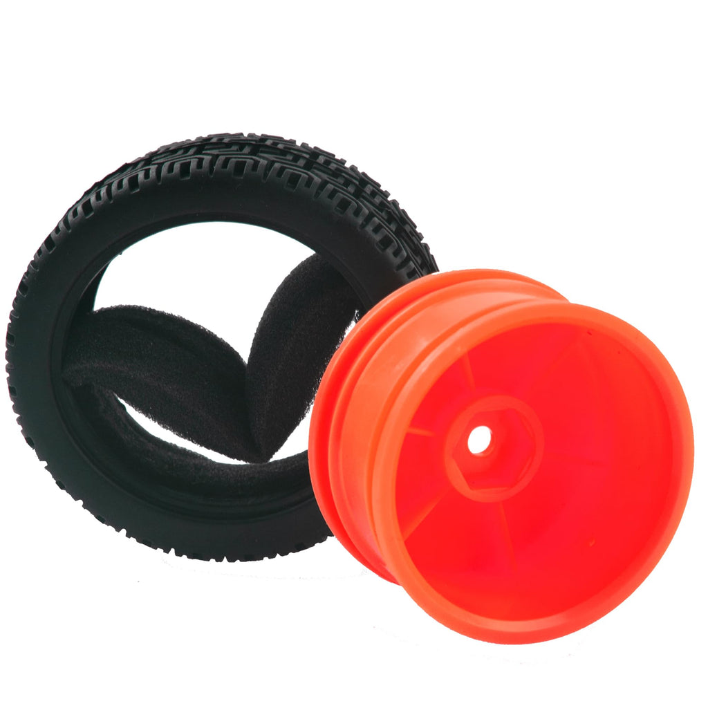 HIRCQOO RC 12mm Hex Hub Red Wheel Rims & Rubber Tires – 70mm Diameter for 1/10 On-Road Touring Cars, Fits HSP Tamiya HPI Kyosho WLtoys Traxxas