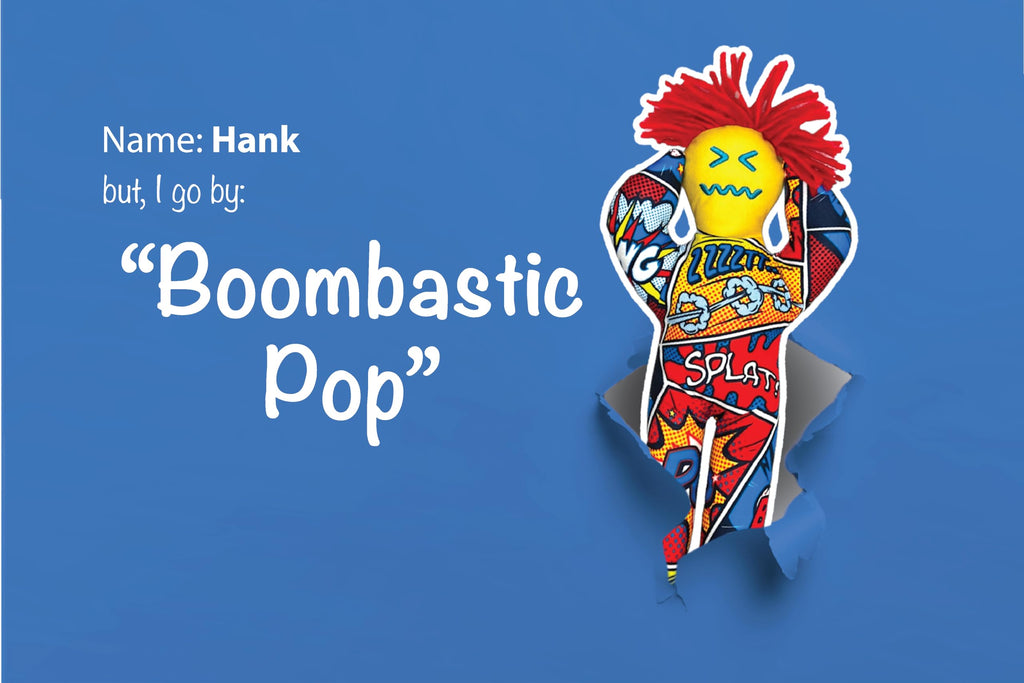 Hit-Hard Hank Stress Relief Doll - Boombastic Pop Pattern - Funny Gag Gift for Friends, Coworkers, and Family