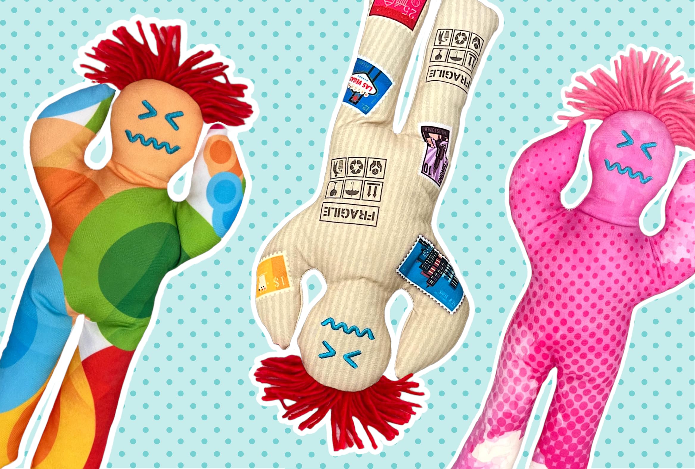 Hit-Hard Hank Stress Relief Doll - Boombastic Pop Pattern - Funny Gag Gift for Friends, Coworkers, and Family