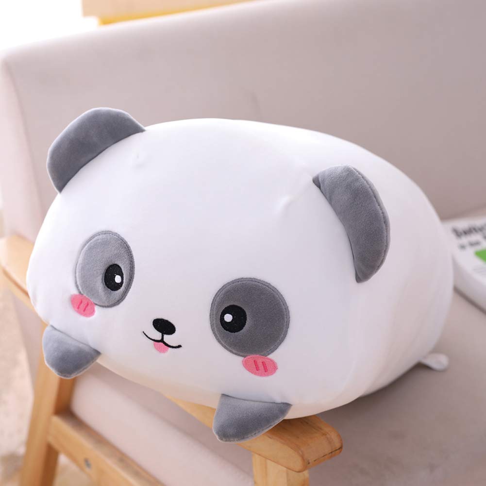 Hitoshe 8-Inch Cute Panda Plush Stuffed Animal, Cylindrical Pillow Toy for Kids, Soft Velvet Gift