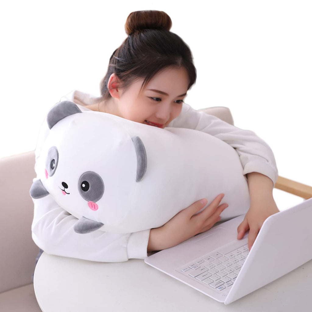 Hitoshe 8-Inch Cute Panda Plush Stuffed Animal, Cylindrical Pillow Toy for Kids, Soft Velvet Gift
