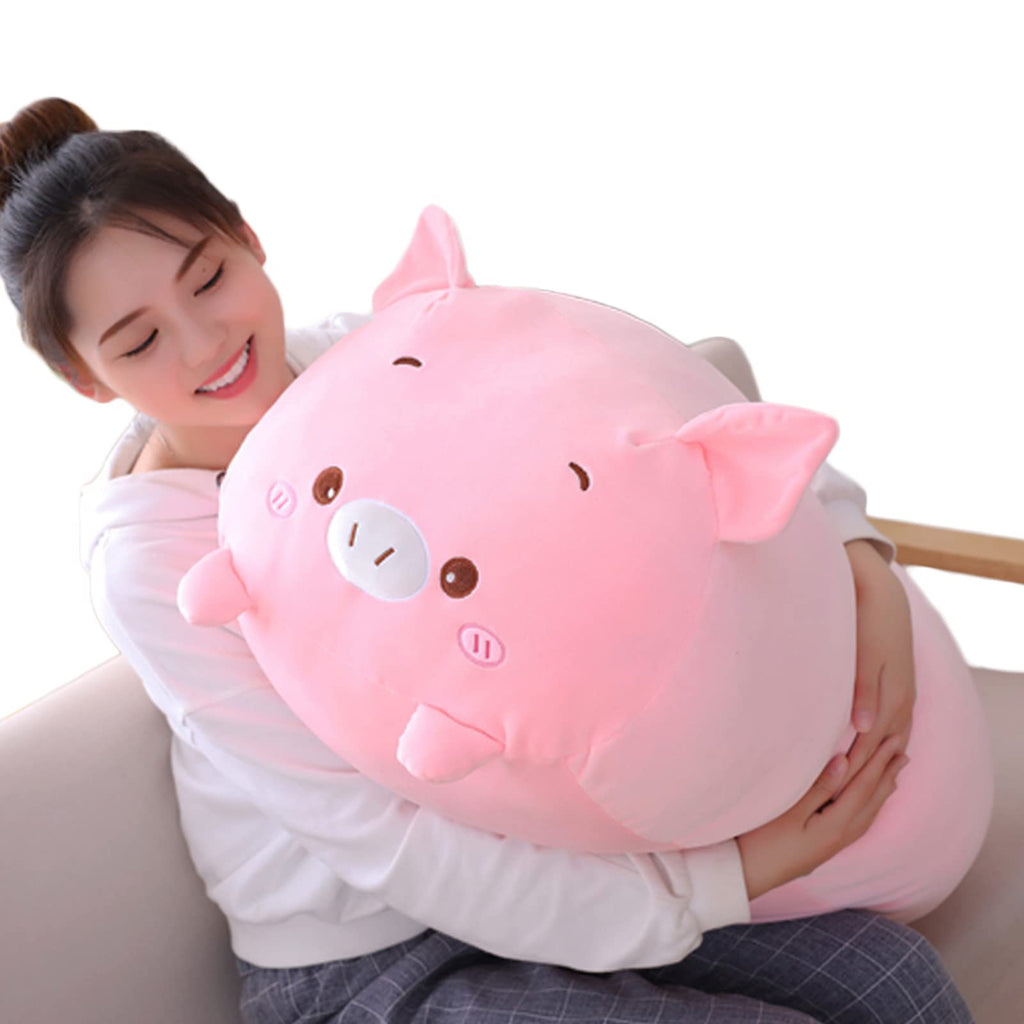 Hitoshe 8-Inch Pink Pig Plush Stuffed Animal – Soft Cuddle Toy for Kids