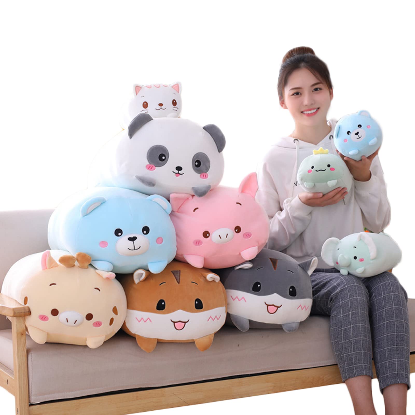 Hitoshe 8-Inch Pink Pig Plush Stuffed Animal – Soft Cuddle Toy for Kids