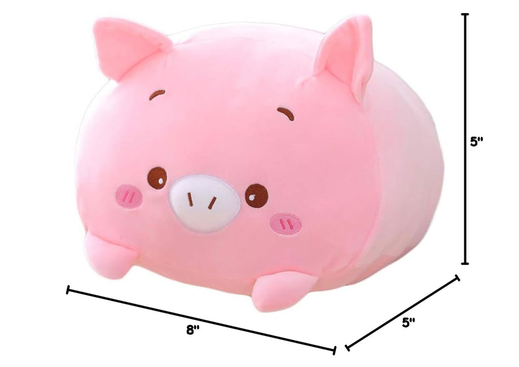 Hitoshe 8-Inch Pink Pig Plush Stuffed Animal – Soft Cuddle Toy for Kids