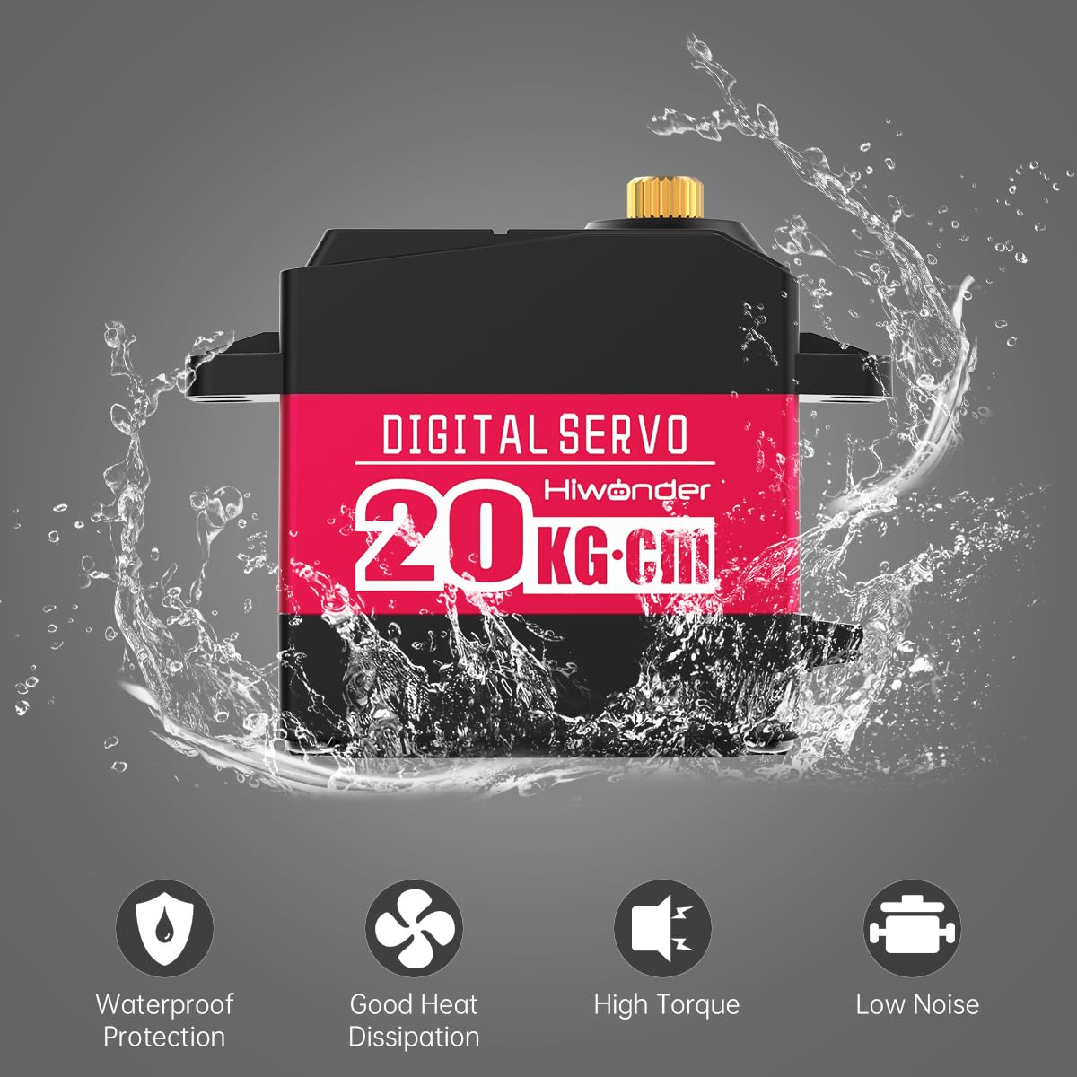 Hiwonder HPS-2027 20KG High Torque Digital Servo 270° Rotation Waterproof Full Metal Gear