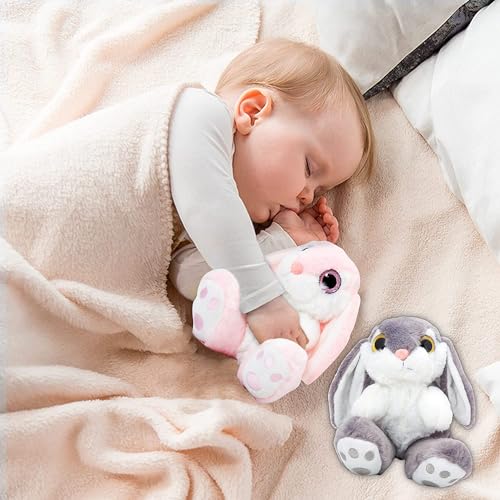 HO-EF 8.5" Gray Easter Bunny Plush – Soft Floppy-Eared Stuffed Animal with Machine Washable Design