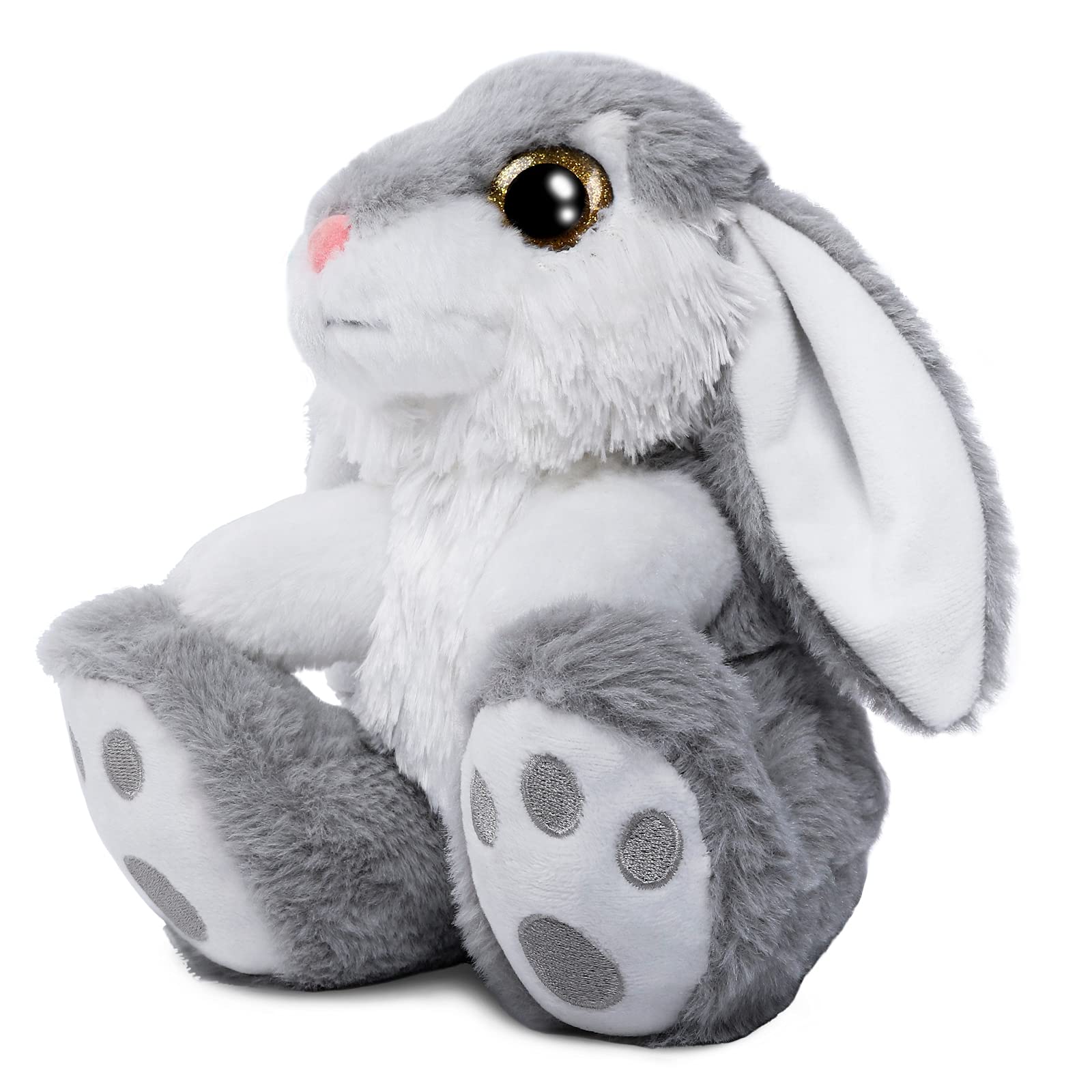 HO-EF 8.5" Gray Easter Bunny Plush – Soft Floppy-Eared Stuffed Animal with Machine Washable Design