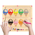 Hoarosall Wooden Magnetic Maze Board – Color, Number, and Alphabet Learning Toy for Toddlers 2-6