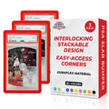 Hobby Defense PSA Slab Guard 3 Pack - Red - Protective Bumpers for Graded Card Slabs