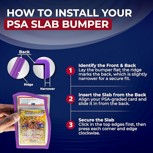 Hobby Defense PSA Slab Guard 5-Pack - Multicolor TPU Bumpers for Standard Graded Card Cases