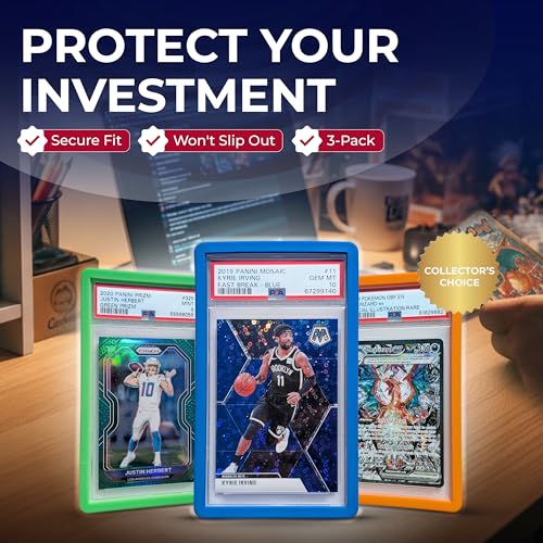 Hobby Defense PSA Slab Guard 5-Pack - Multicolor TPU Bumpers for Standard Graded Card Cases