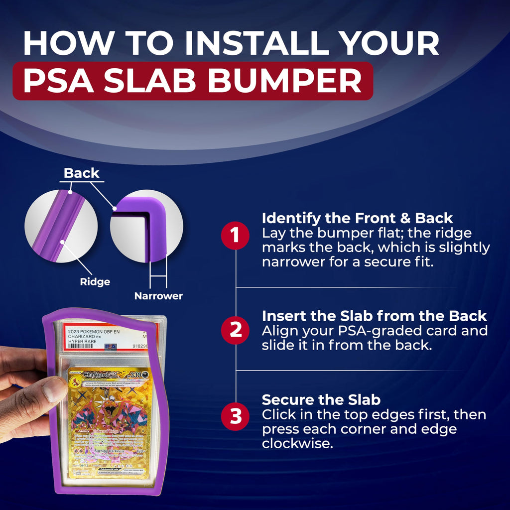 Hobby Defense PSA Slab Guard 5-Pack - Multicolor TPU Bumpers for Standard Graded Card Cases