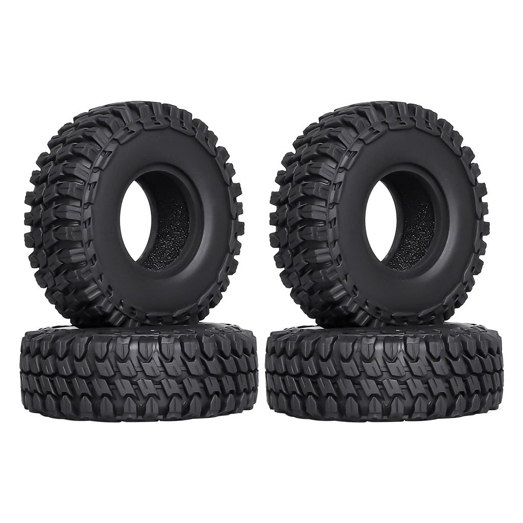 Hobbypark 1.0 Soft Rubber Rock Crawler Tires for 1/18 TRX4M and SCX24 – 4 Pack (52x20mm)