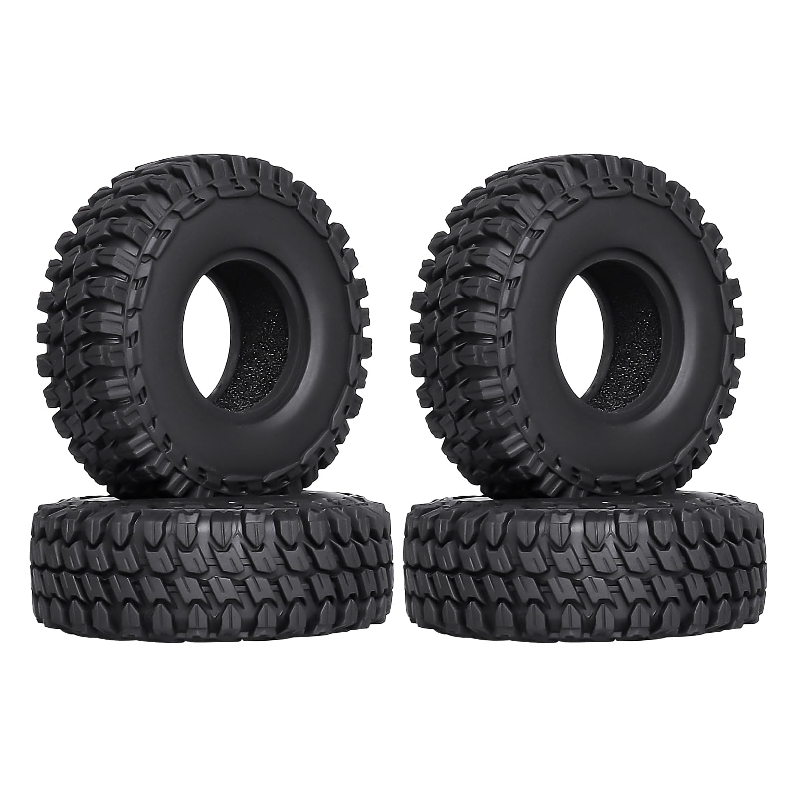 Hobbypark 1.0 Soft Rubber Rock Crawler Tires for 1/18 TRX4M and SCX24 – 4 Pack (52x20mm)