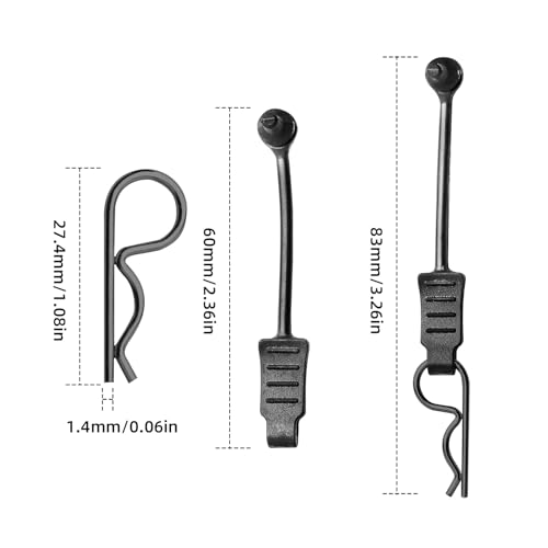HobbyPark 20-Pack RC Car Body Clips with Rubber Pull Tabs for 1/10 1/8 Scale