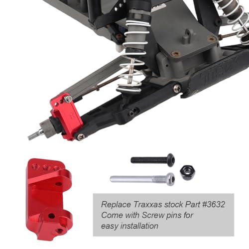 Hobbypark Aluminum Alloy Caster Blocks for 1/10 Traxxas 2WD Slash, Stampede, Rustler - Replacement Part 3632 (Red)