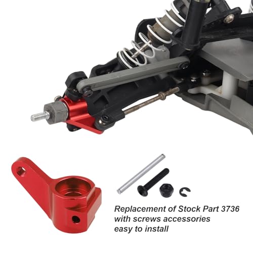 Hobbypark Aluminum Front Steering Blocks for Traxxas 1/10 Slash 2WD, Rustler, Stampede, Bandit (Red, 2Pcs)