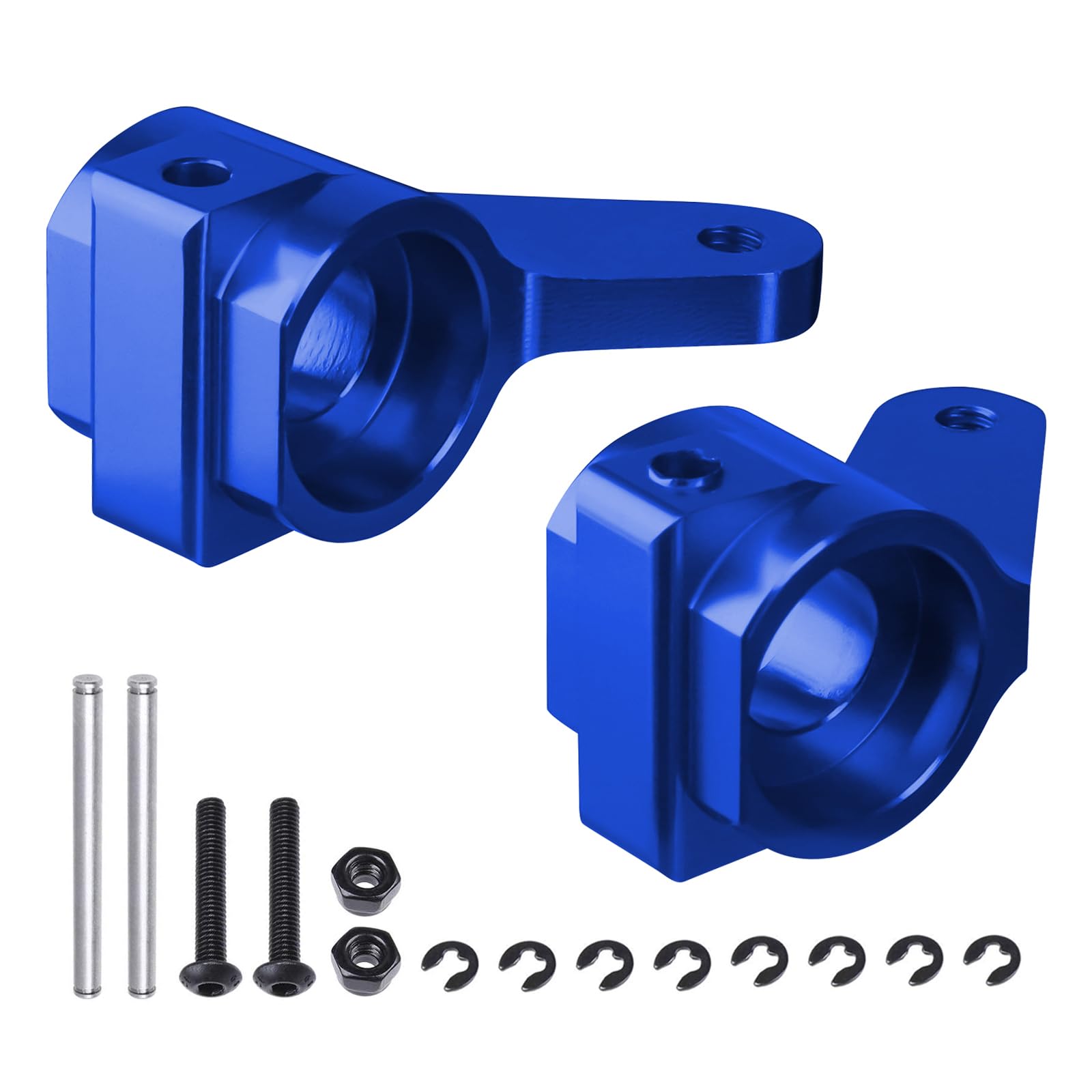 Hobbypark Aluminum Front Steering Blocks for Traxxas Slash 2WD, Rustler, Stampede, Bandit – Navy Blue Anodized (Pair)