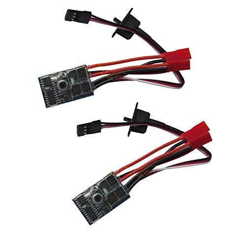 Hobbypower 10A Brushed ESC 2-Pack – Forward/Reverse/Brake for 1/16-24 RC Cars, Boats, Tanks