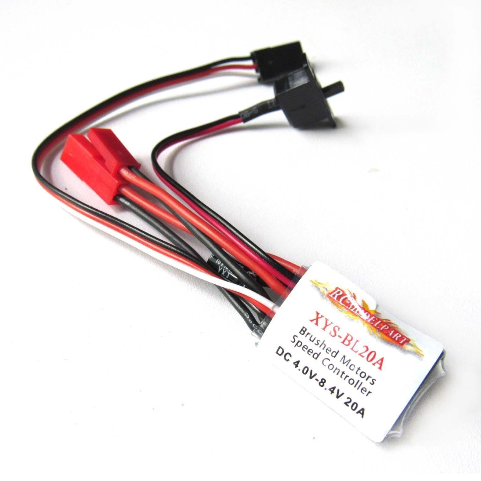 Hobbypower 20A Brushed ESC Speed Controller for RC Cars & Boats – No Brake