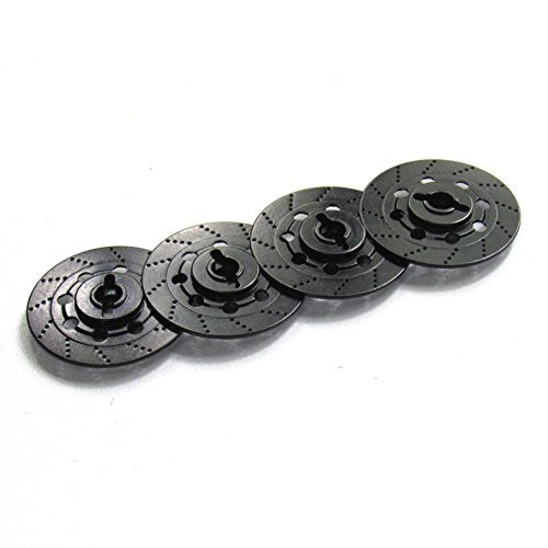 Hobbypower Aluminum 12mm Hex Hub Brake Discs for 1/10 On-Road RC Cars (4-Pack, Black & Silver)