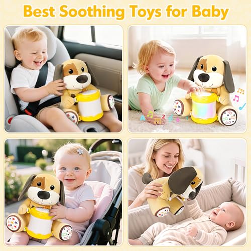 Hodurgyi Puppy Musical Plush Toy for 6-12 Months: Lights, Songs, ABCs, Animal Sounds, Detachable Drum