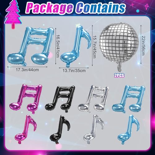 Hoemwarm 140-Piece Music Balloon Arch Kit – Rose Red, Blue, Black, Silver for Karaoke Parties & DJ Events