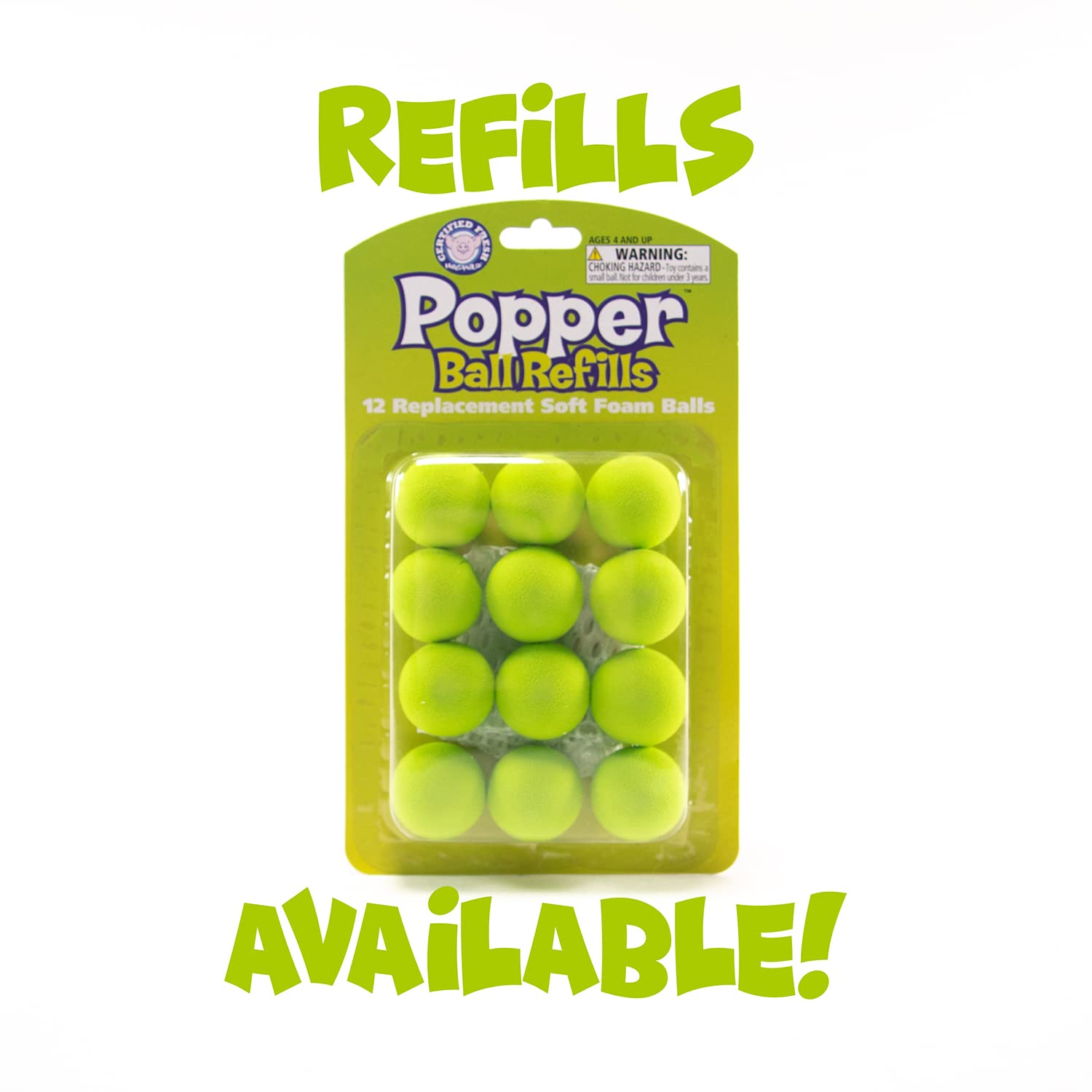 Hog Wild Pig Ball Popper Toy - 4 Foam Balls, Shoots Up to 20 Feet - Indoor/Outdoor Fun for Ages 5+