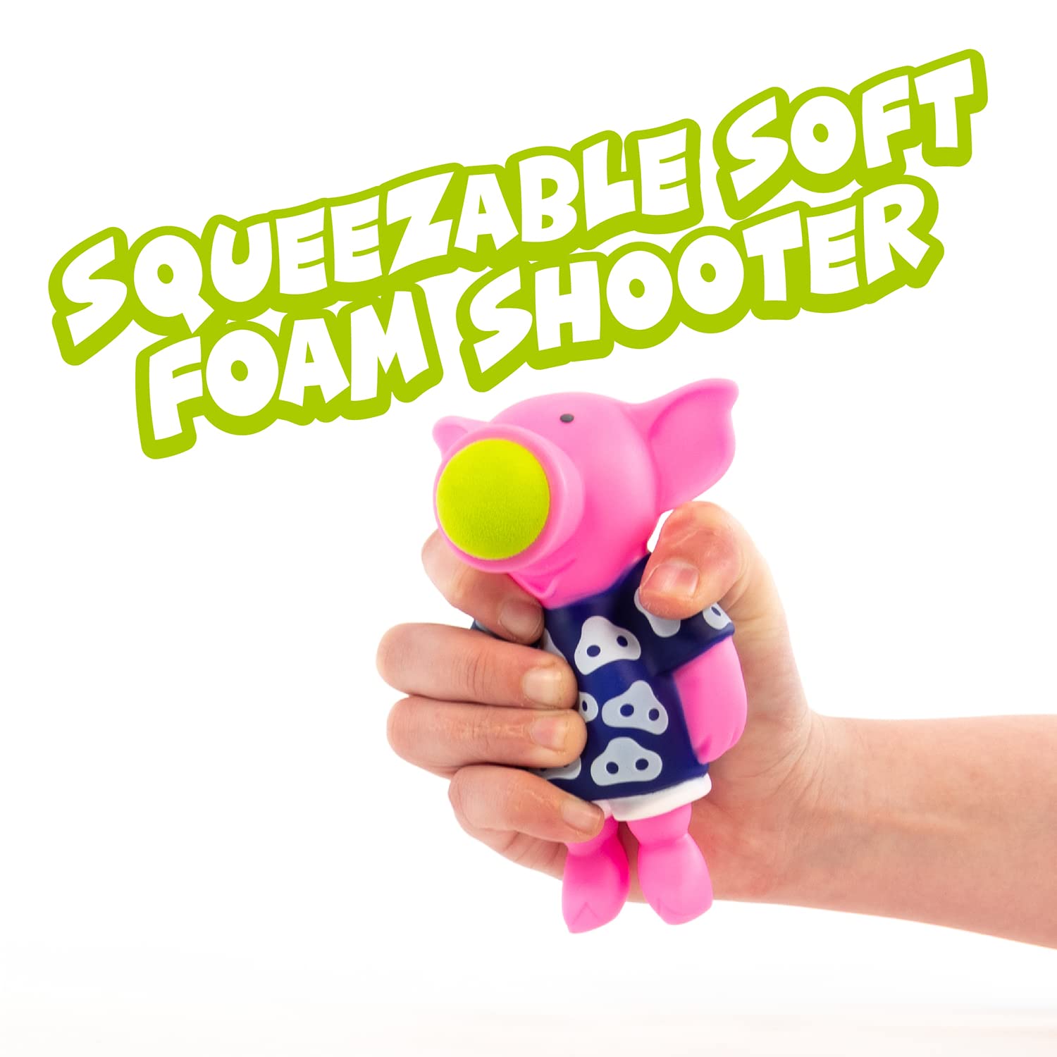 Hog Wild Pig Ball Popper Toy - 4 Foam Balls, Shoots Up to 20 Feet - Indoor/Outdoor Fun for Ages 5+