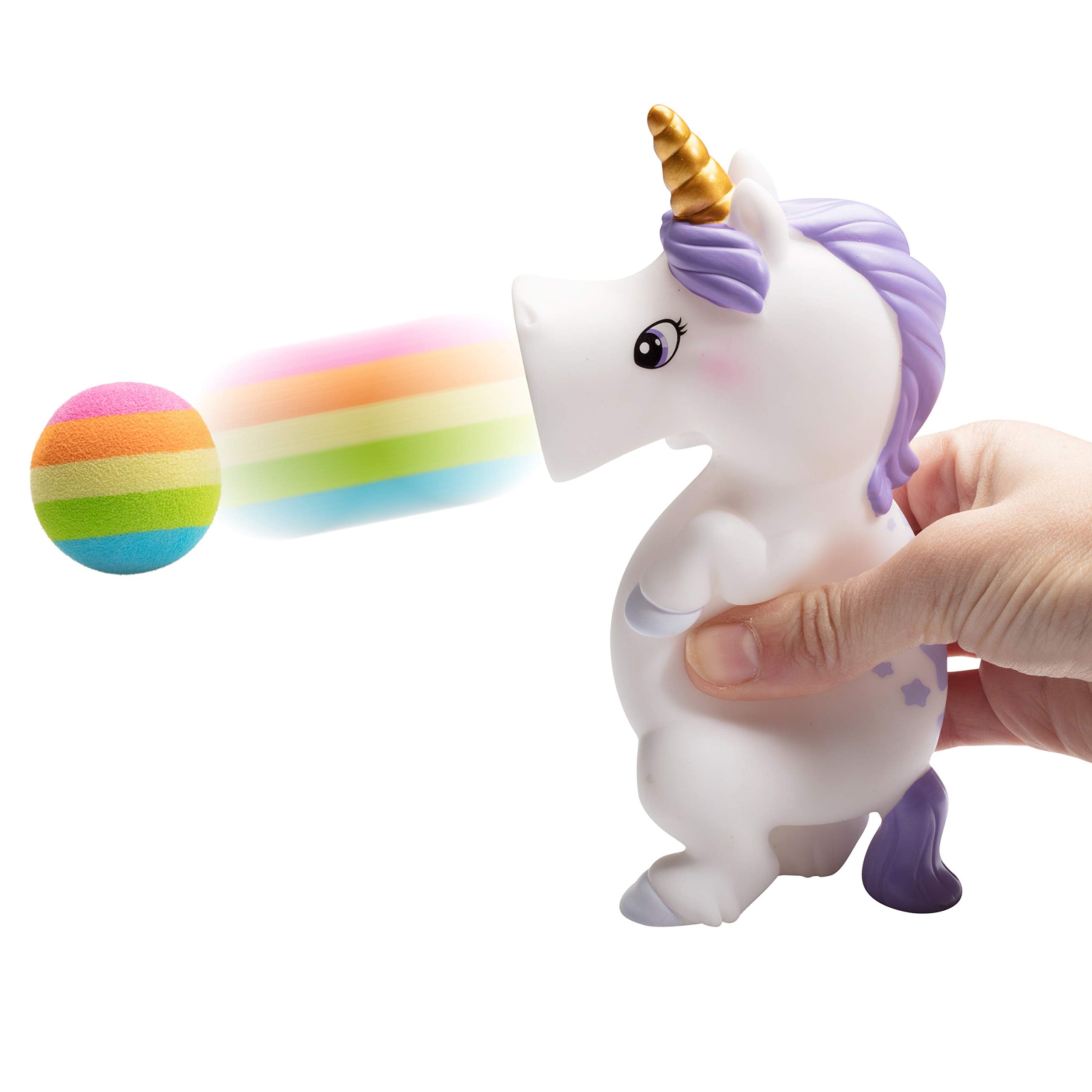 Hog Wild Unicorn Ball Popper – Squeeze to Launch Foam Balls Up to 20 Feet – Safe Indoor/Outdoor Toy for Kids 5+