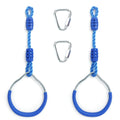 Hokilands 2-Pack Blue Ninja Rings for Obstacle Course, Monkey Bars, Heavy Duty 300 lbs Capacity
