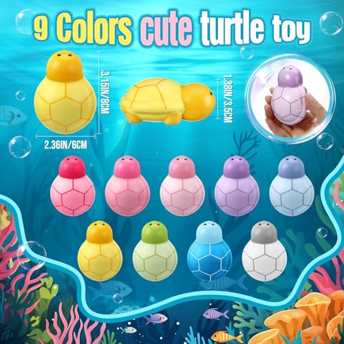 Hollowfly 12-Pack Turtle Stress Balls – Colorful Foam Squeeze Toys for Anxiety Relief, Party Favors, Office Gifts