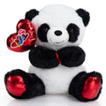 HollyHOME 10-Inch Panda Plush with Heart Balloon – Red Feet, Soft Cuddle Toy for Valentine's