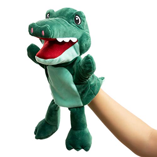 HollyHOME Crocodile Hand Puppet – 13-Inch Plush Alligator Puppet for Kids and Adults