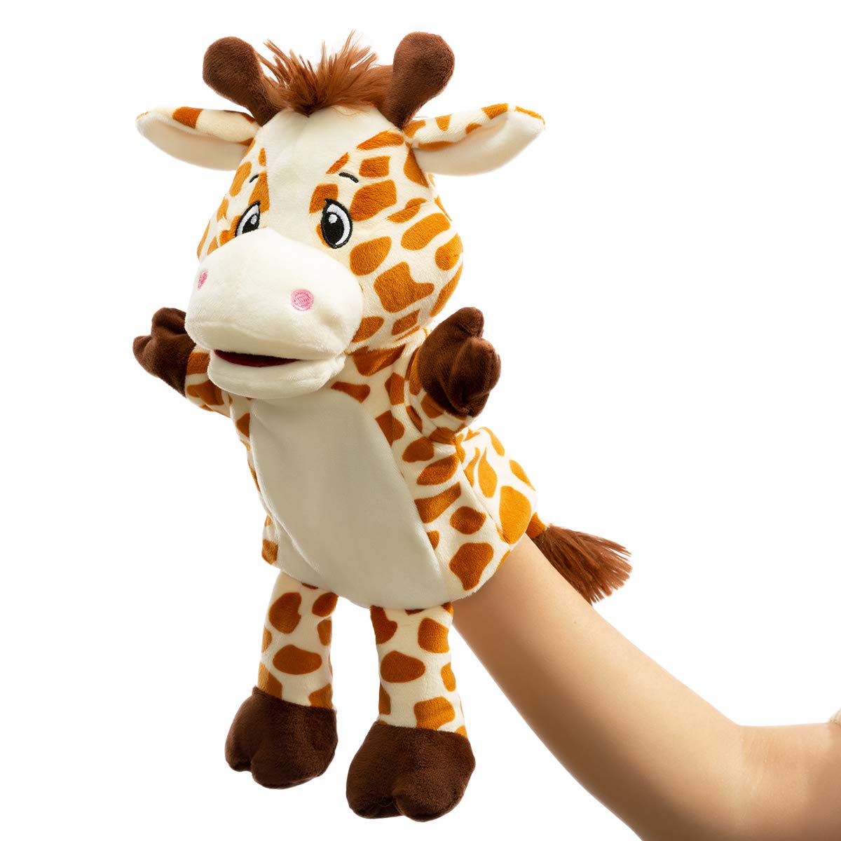 HollyHOME Giraffe Hand Puppet – 13 Inch Plush Animal Puppet for Kids and Adults