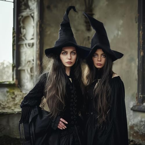HOMELEX Adult Black Witch Hat for Halloween Costume Parties