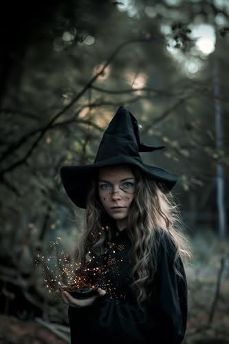 HOMELEX Adult Black Witch Hat for Halloween Costume Parties