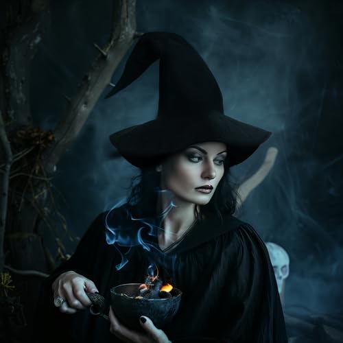 HOMELEX Adult Black Witch Hat for Halloween Costume Parties