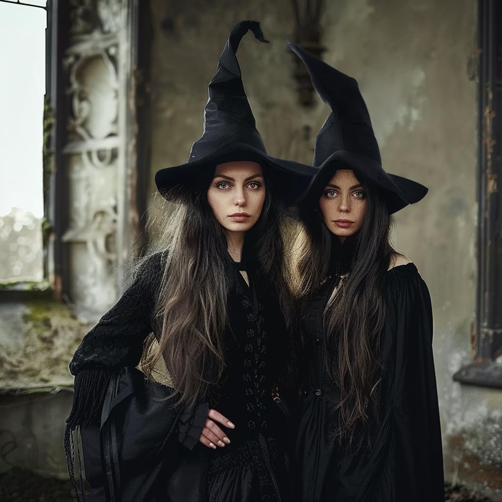 HOMELEX Adult Black Witch Hat for Halloween Costume Parties