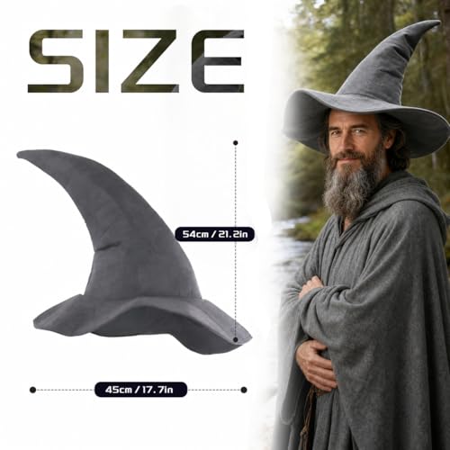 HOMELEX Black Witch Hat - Adult Wizard Hat for Halloween Costume Accessories